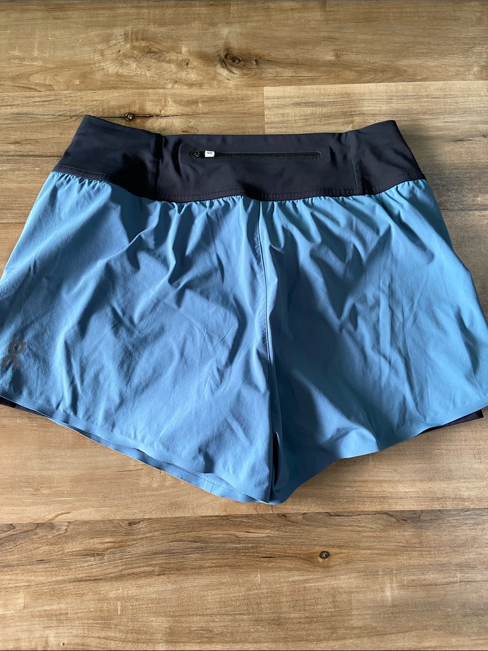 On Running Blue Women's Athletic Shorts with Black Waistband - Picture 6 of 6
